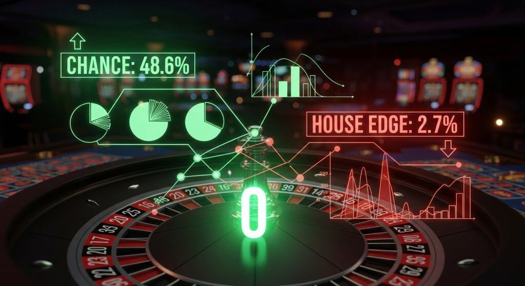 룰렛 게임 승률과 하우스 엣지 통계 분석 그래프