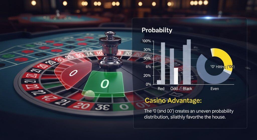 룰렛 제로 확률 분포 및 카지노 하우스 엣지 시각화